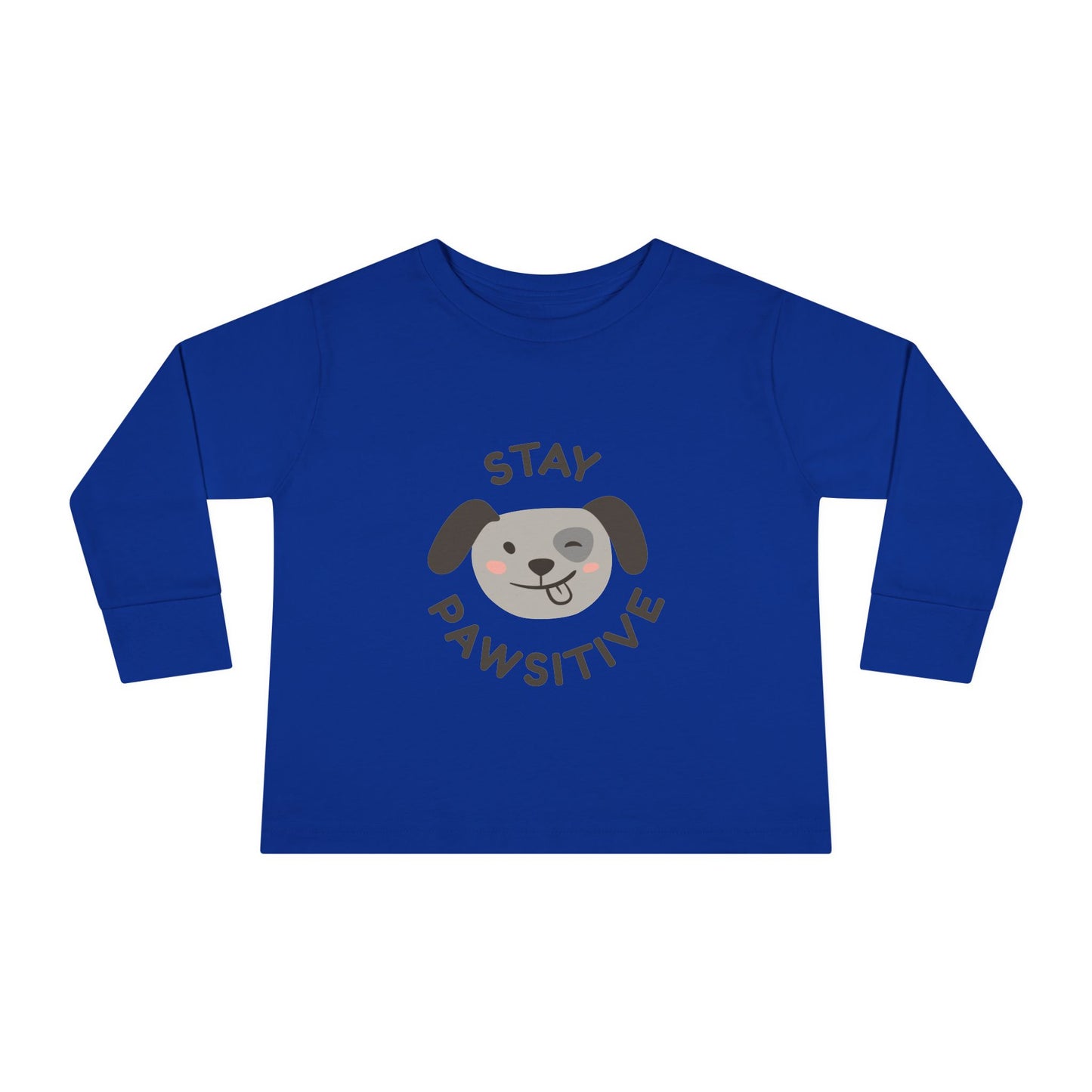 Toddler Long Sleeve Tee - Stay Pawsitive Dog Graphic Tee for Kids