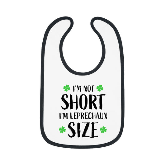 Funny Leprechaun Size Baby Bib - Cute Contrast Trim Jersey Bib for Kids